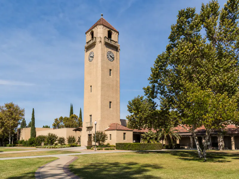 Kern County Museum clock tower and historic buildings in Bakersfield