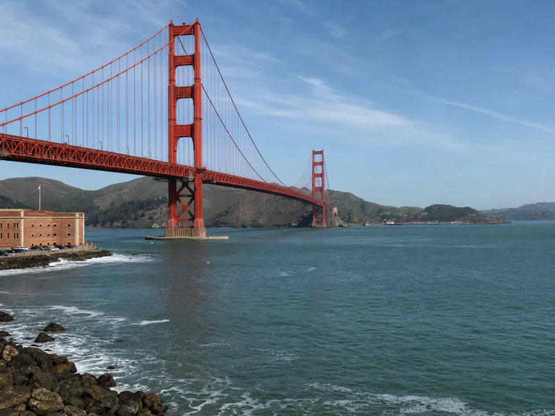 Golden Gate Bridge from a bay-side San Francisco viewpoint