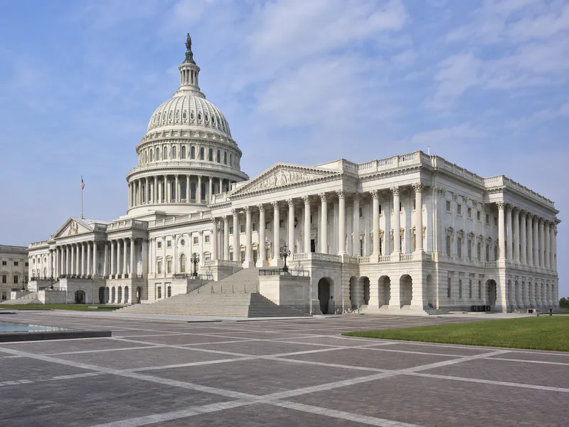 East front and dome of the United States Capitol in Washington DC