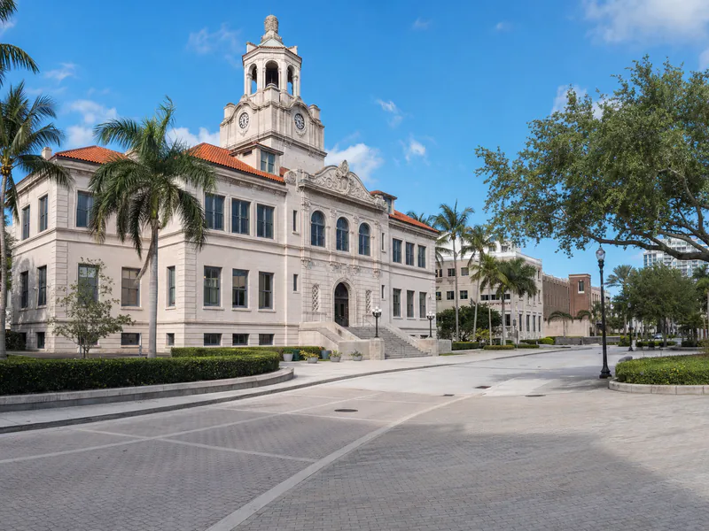 Historic 1916 Palm Beach County Courthouse in downtown West Palm Beach