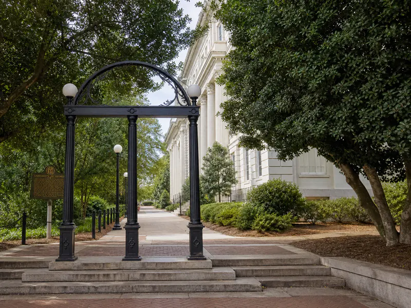 Historic wrought-iron University of Georgia Arch in Athens