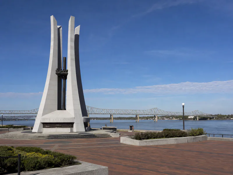 Four Freedoms Monument on the Ohio River waterfront in Evansville