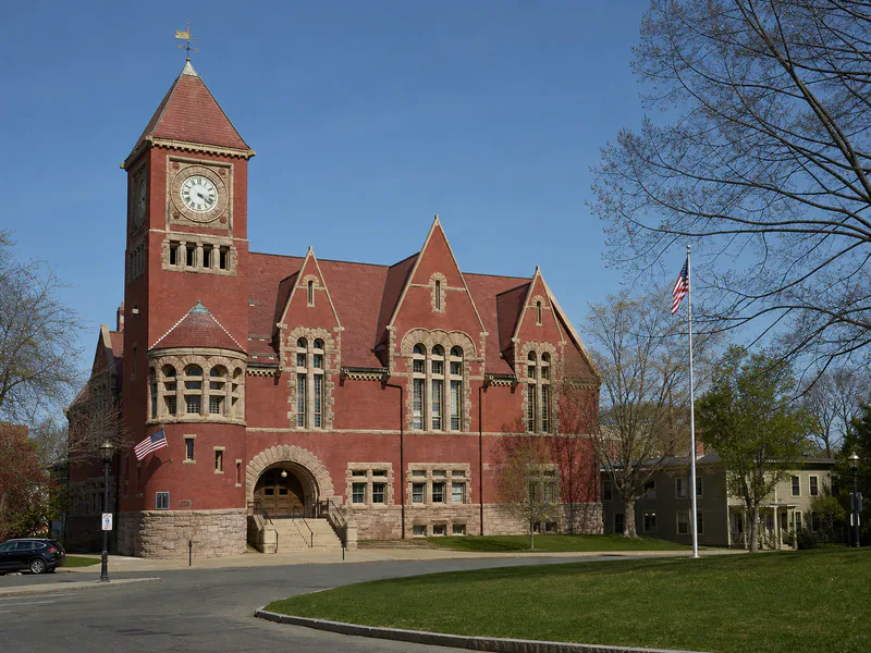 Amherst Town Hall and the town common