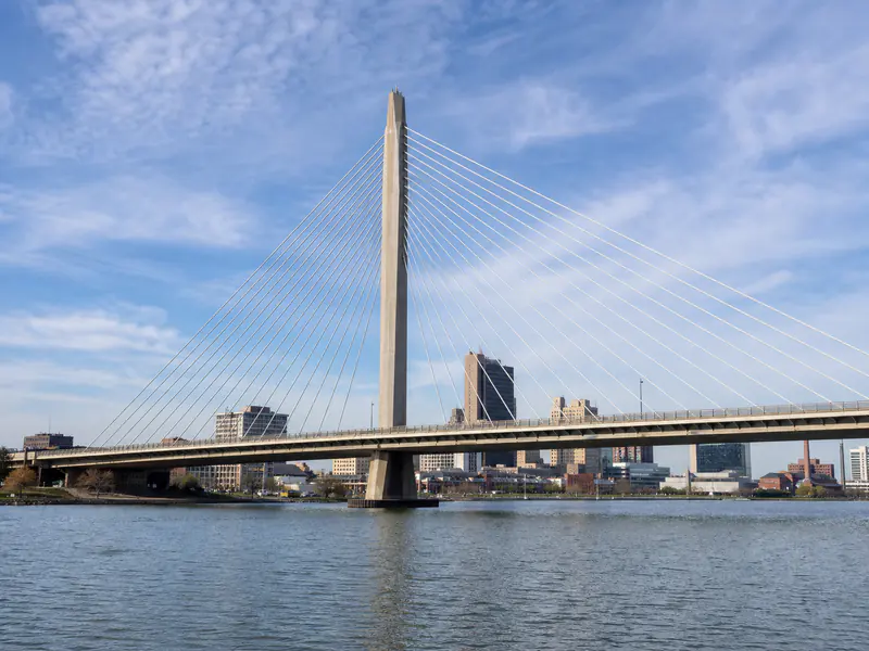 Veterans' Glass City Skyway spanning the Maumee River in Toledo