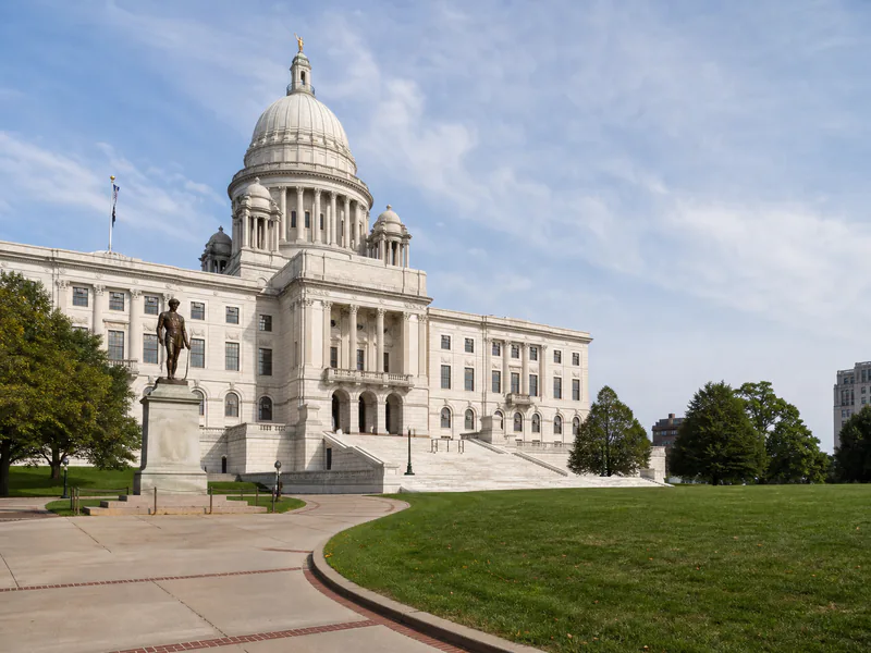 Rhode Island State House and its Independent Man statue in Providence