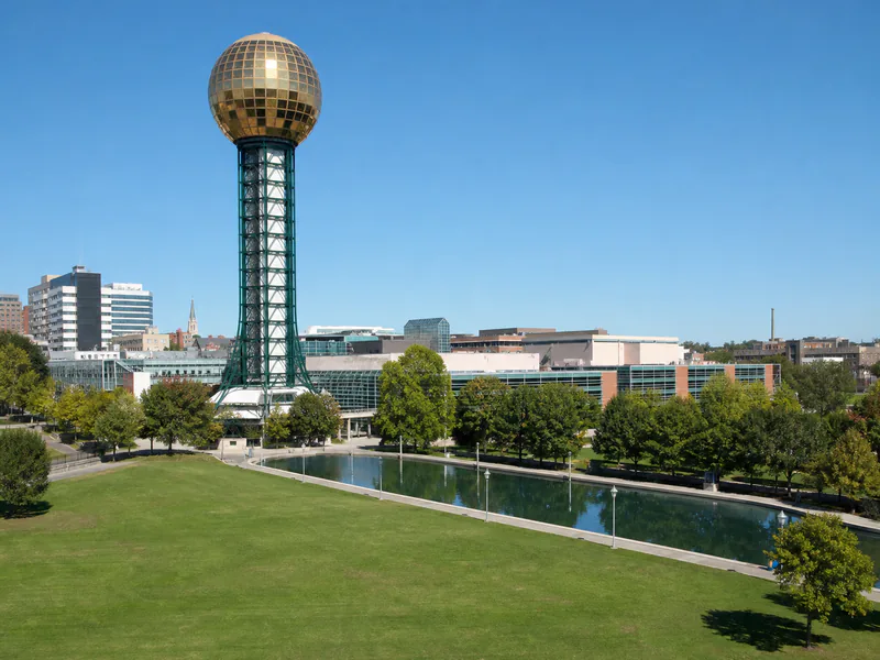Sunsphere and World's Fair Park in Knoxville