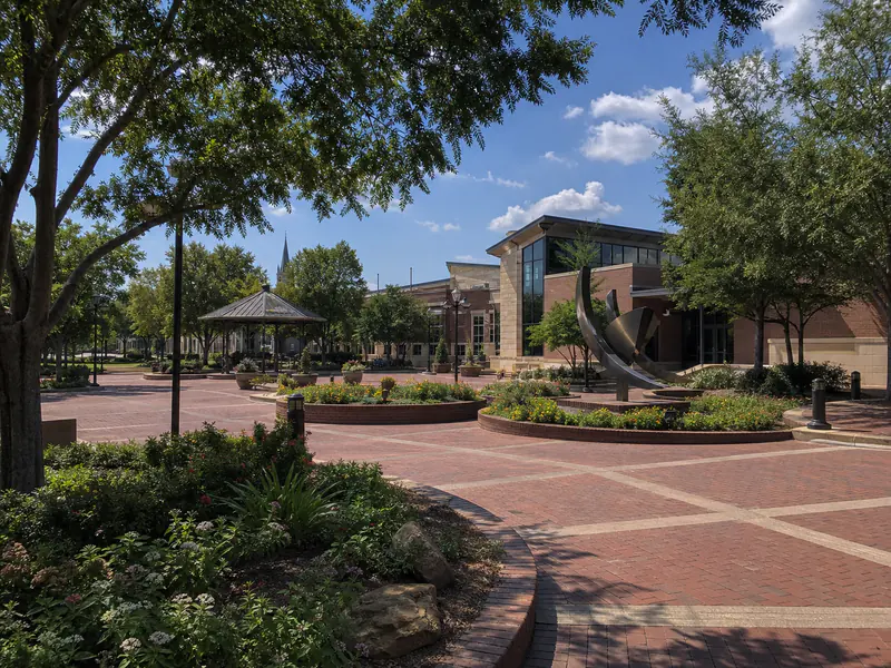 Downtown Garland Square and Granville Arts Center in Garland