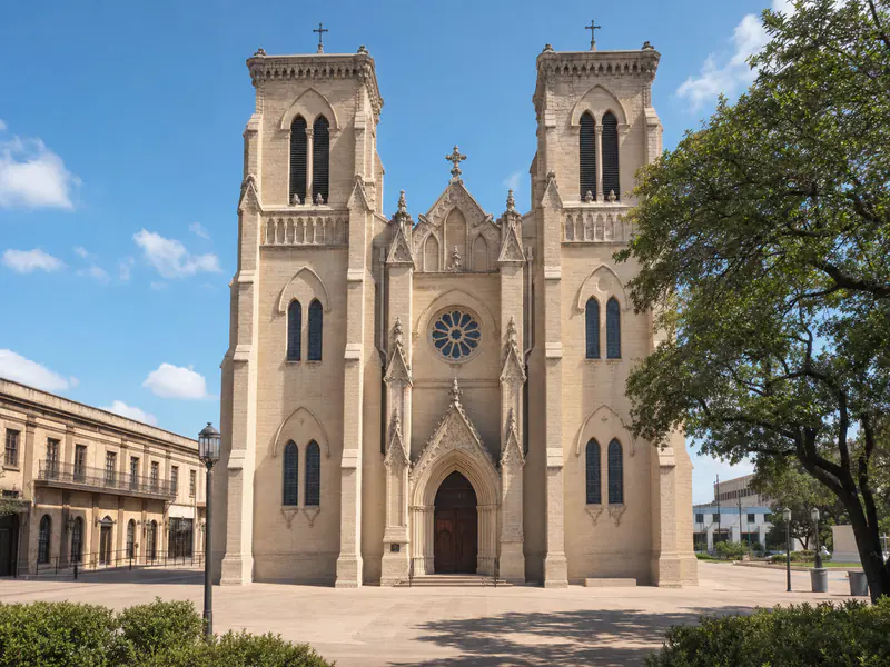 San Agustín Cathedral and plaza in historic downtown Laredo
