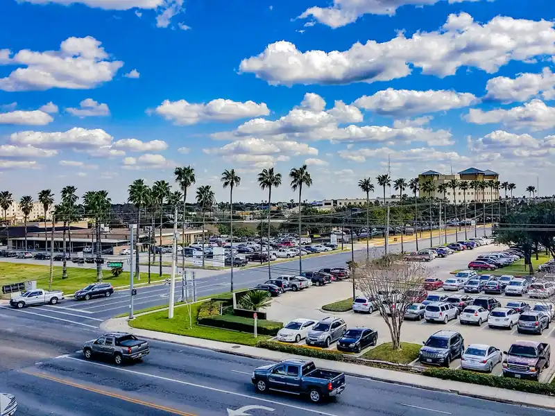 McAllen cityscape near Second Street and Ridge Road