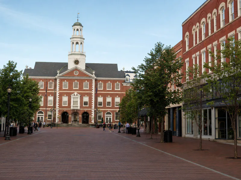 Burlington City Hall and the Church Street Marketplace streetscape